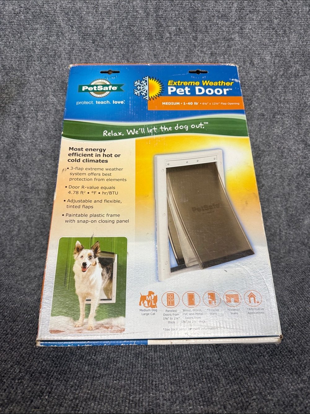 PetSafe Extreme Weather Pet Door - White Frame with Tinted Flap